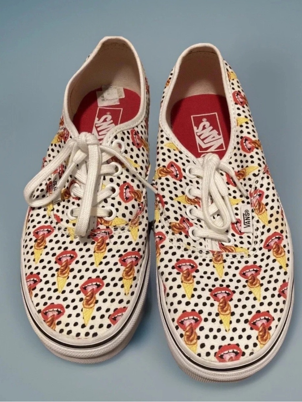 Rare Vans Authentic x Kendra Dandy Pop Art Ice Cream Polka Dot Sneakers Sz 7
